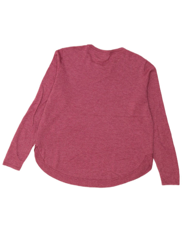 Fat Face Dame Boat Neck Jumper Sweater UK 14 Large Burgundy Polyester