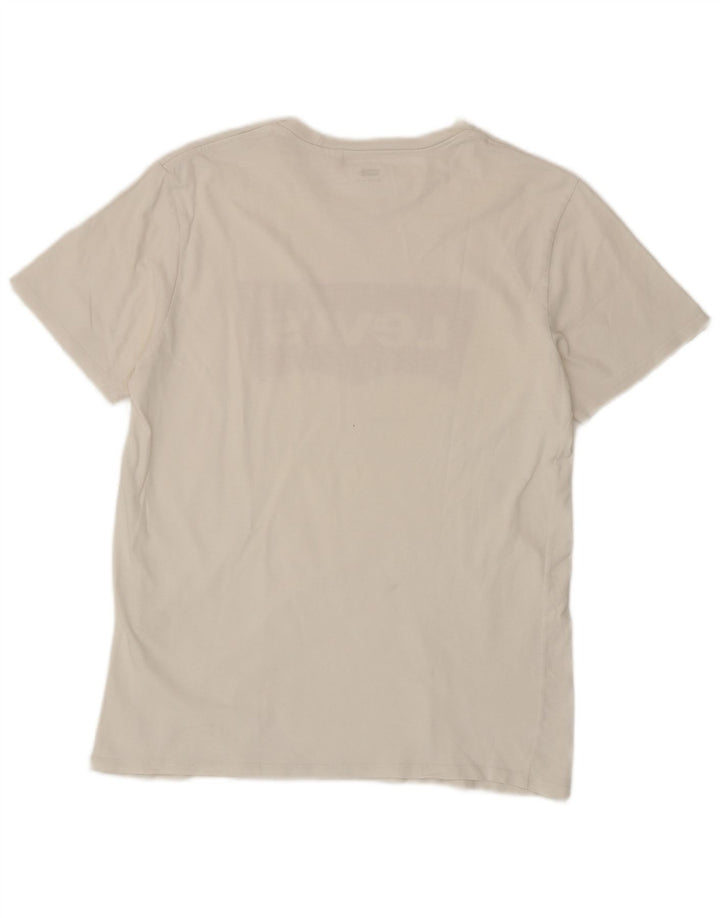 Levi's Herre Grafisk T-Shirt Top Stor Hvid