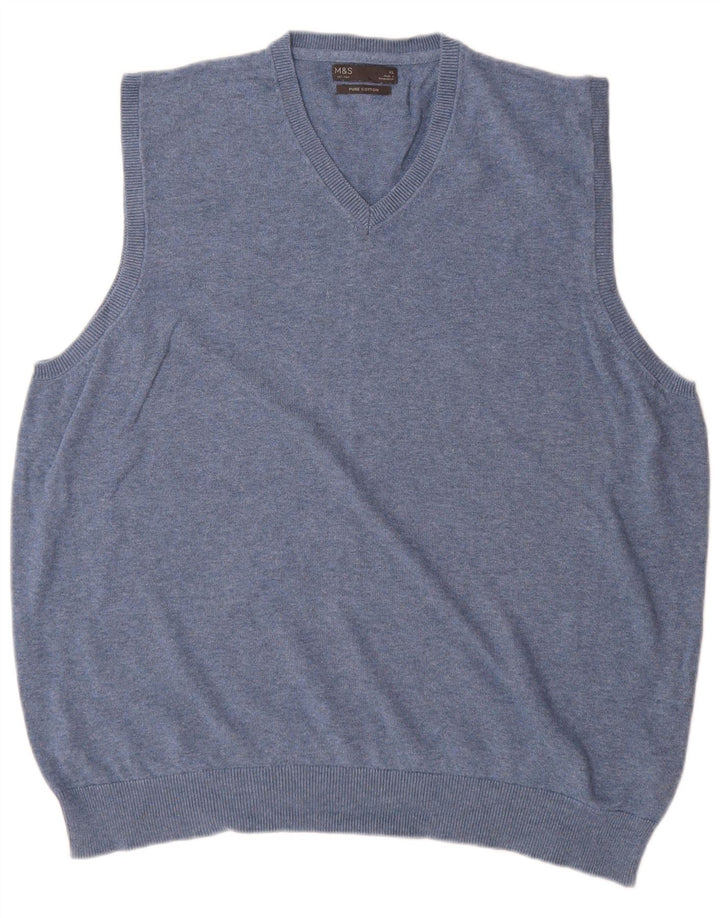 Marks & Spencer Herrevest Tank Top XL Blå Bomuld