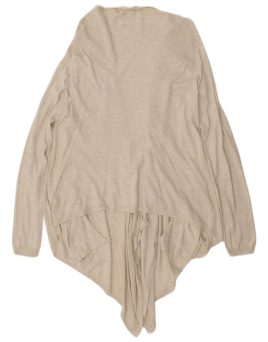 Fat Face Dame Longline Åben Cardigan Sweater UK 14 Medium Beige Flecked