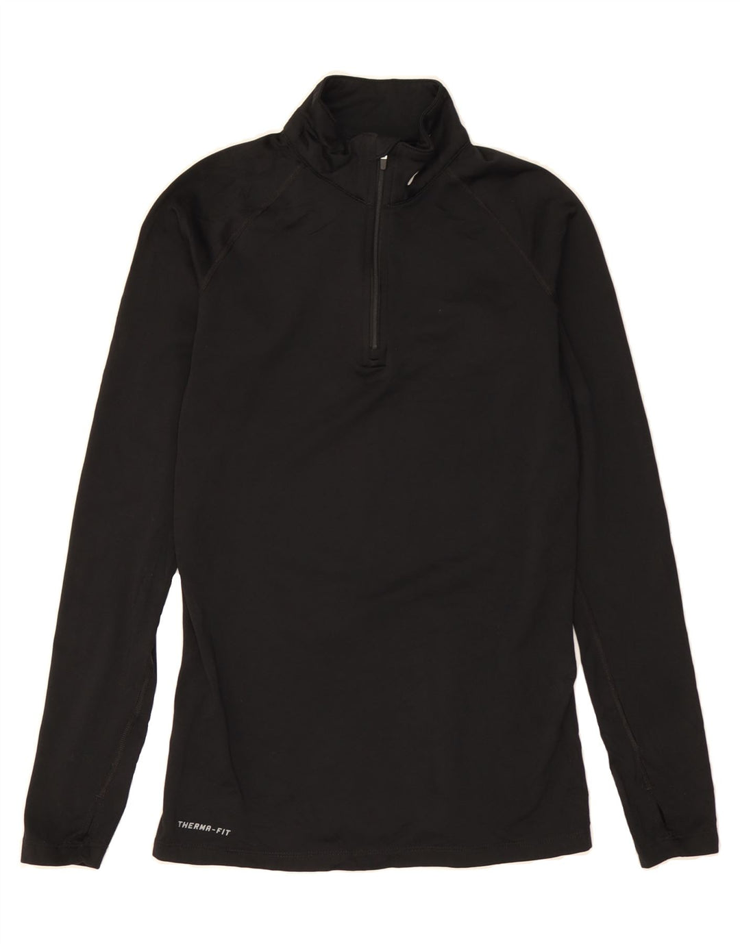 NIKE Womens Therma-Fit Zip Neck Pullover Tracksuit Top UK 12 Medium Black Vintage Nike and Second-Hand Nike from Messina Hembry 
