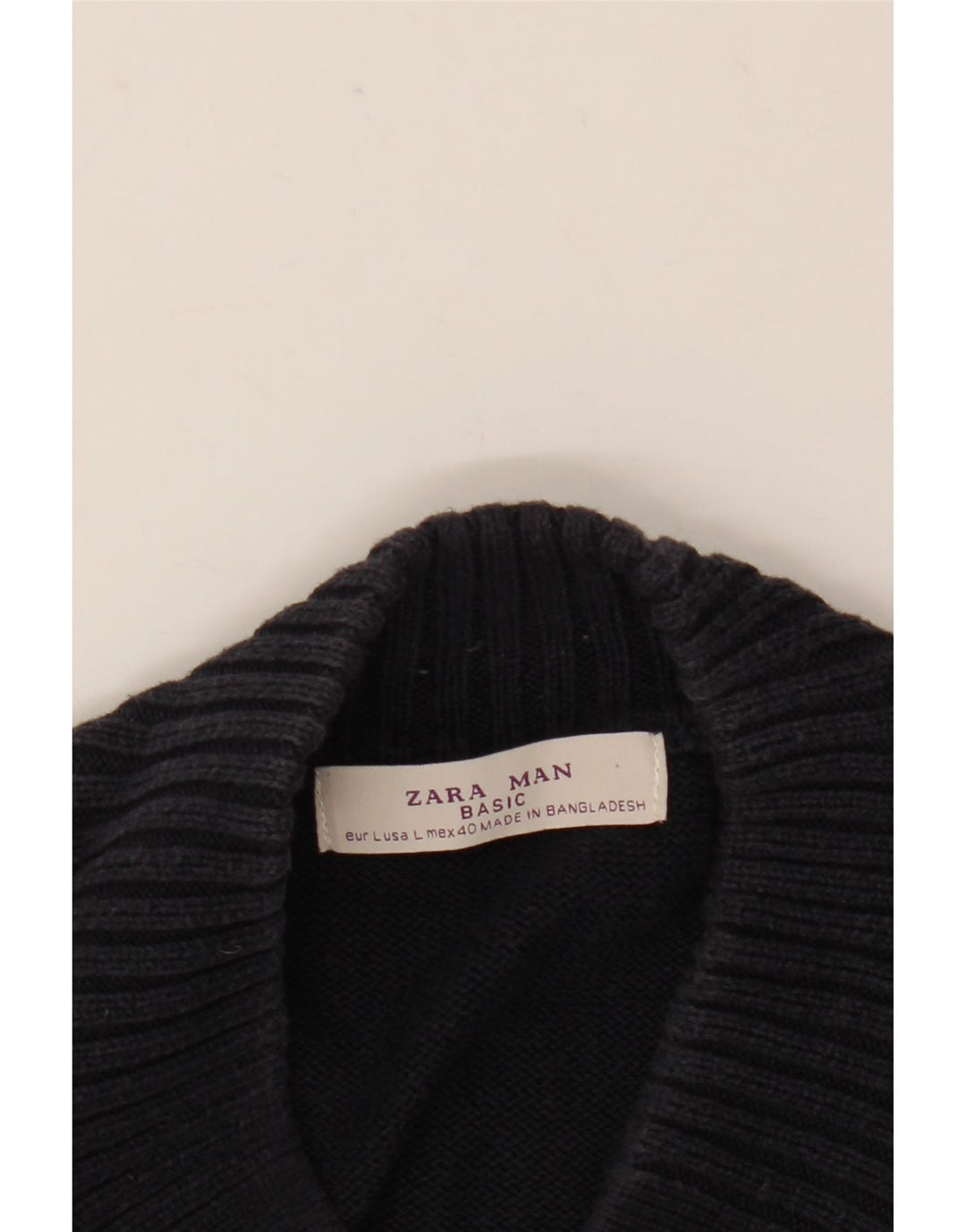 Zara Herre V-hals sweater Stor Marineblå