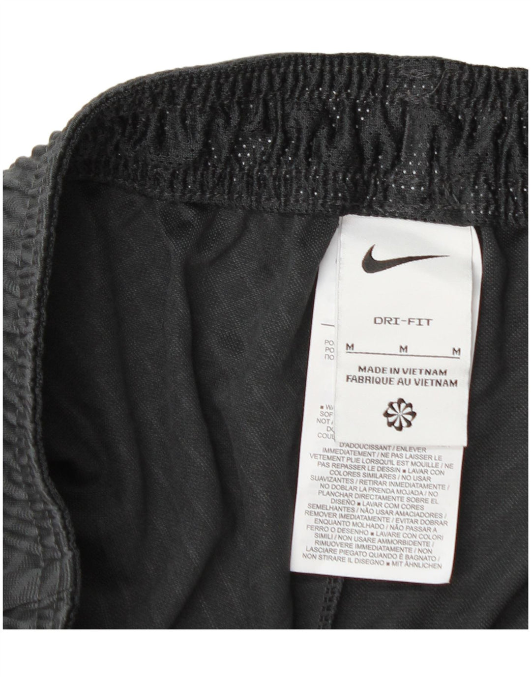 Nike Herre Dri Fit Sportshorts Medium Sort Geometrisk Polyester