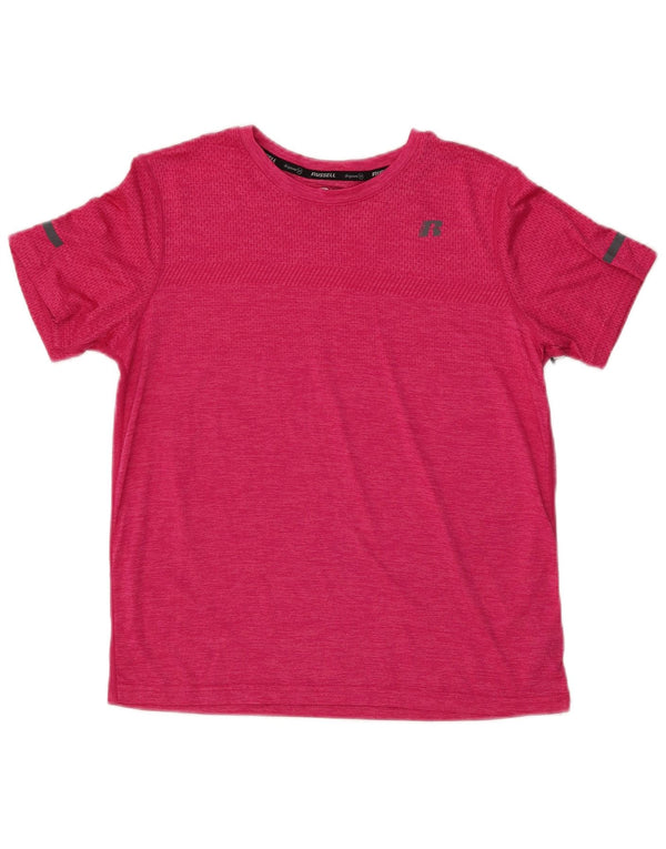 RUSSELL ATHLETIC Girls Dri Fit T-Shirt Top 14-15 år XL Pink