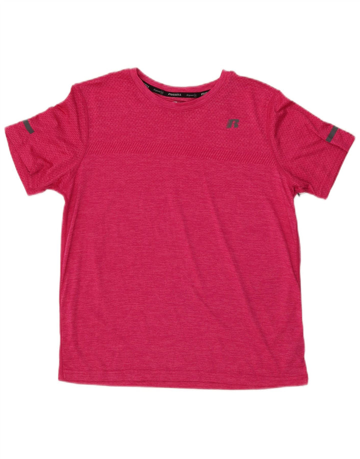 RUSSELL ATHLETIC Girls Dri Fit T-Shirt Top 14-15 år XL Pink