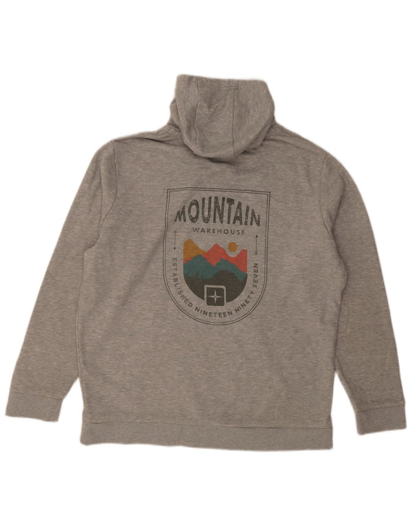 Mountain Warehouse Grafisk hættetrøje til mænd Large Grå Flecked Bomuld