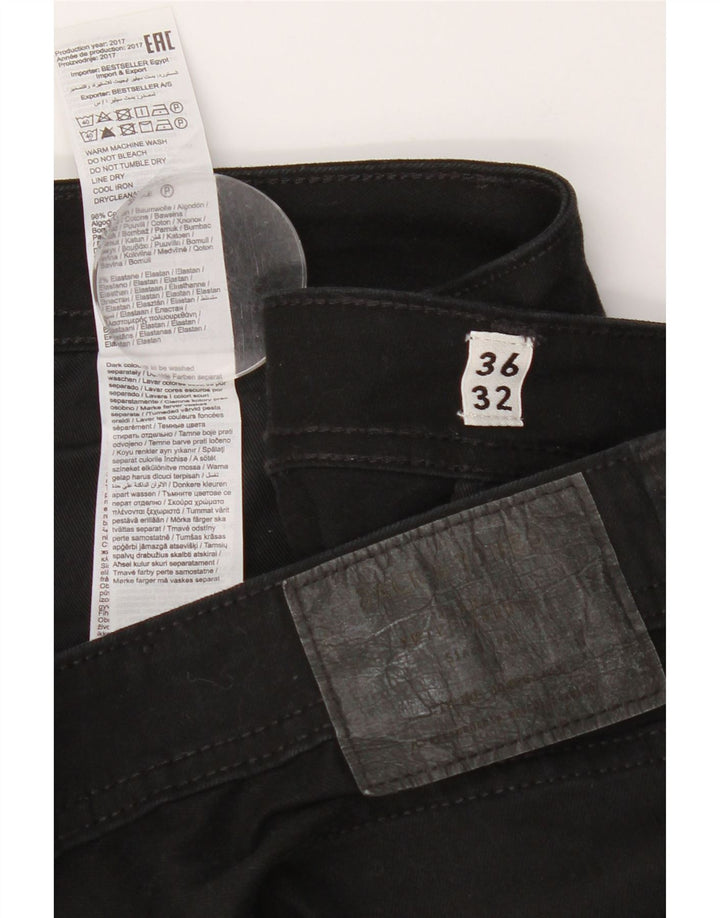 JACK & JONES Herre Tim Slim Jeans W36 L32 Sort Bomuld