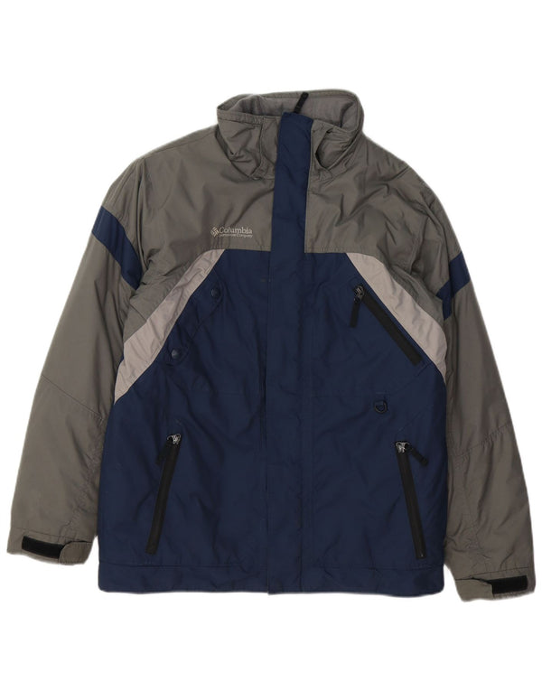 Columbia Boys Windbreaker Jacket 14-15 år Navy Blue Colourblock Nylon