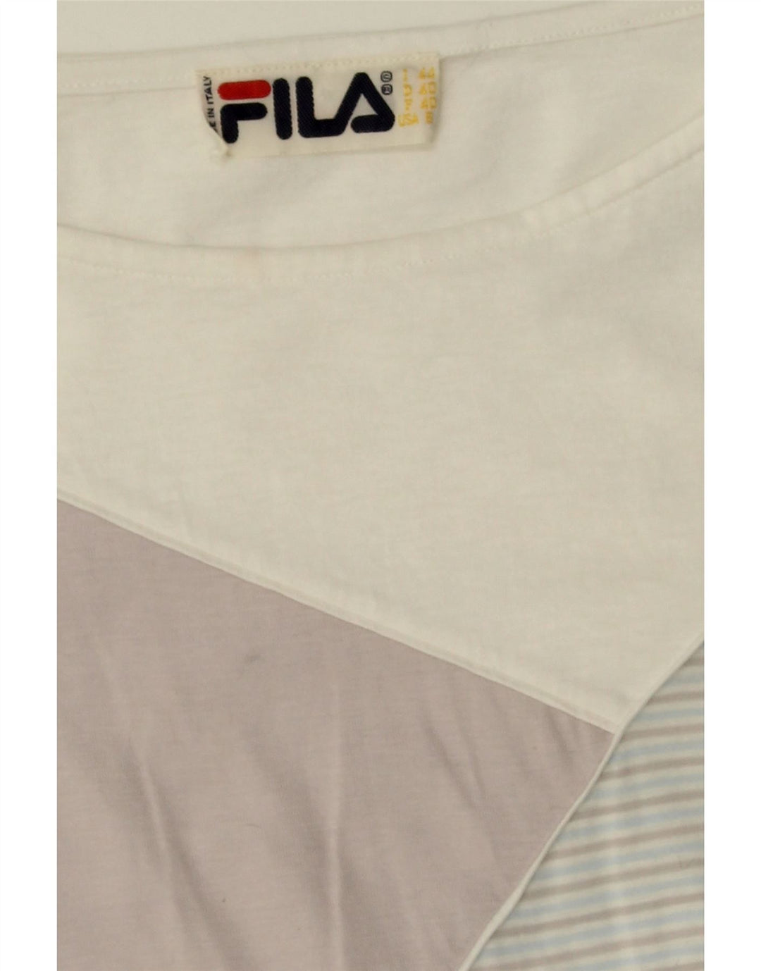 FILA Womens Blouse Top IT 44 Medium White Colourblock Vintage Fila and Second-Hand Fila from Messina Hembry 