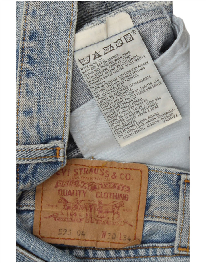 Levi's Dame 595 Straight Jeans W30 L30 Blå Bomuld