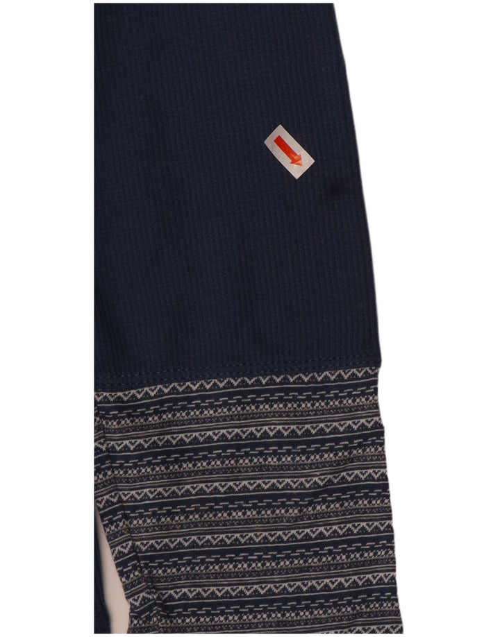 EDDIE BAUER Dame Top Langærmet UK 16 Stor Marineblå Stribet Bomuld