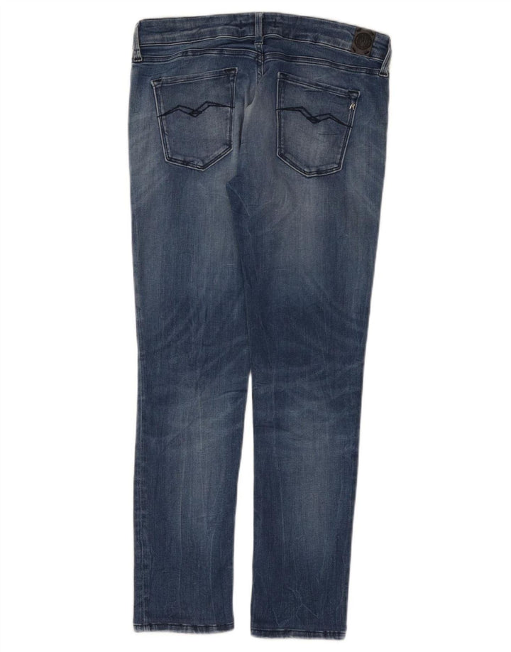REPLAY Dame Luz Slim Jeans W29 L27 Blå Bomuld
