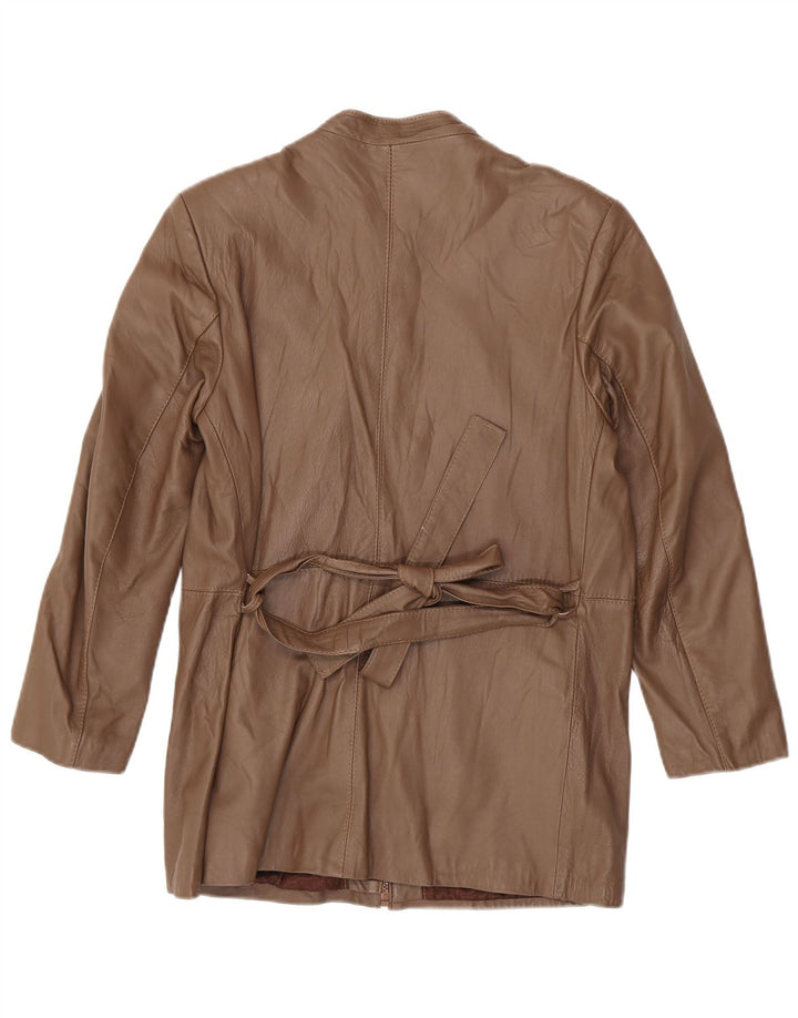 Vintage læderfrakke til kvinder UK 14 medium brunt læder