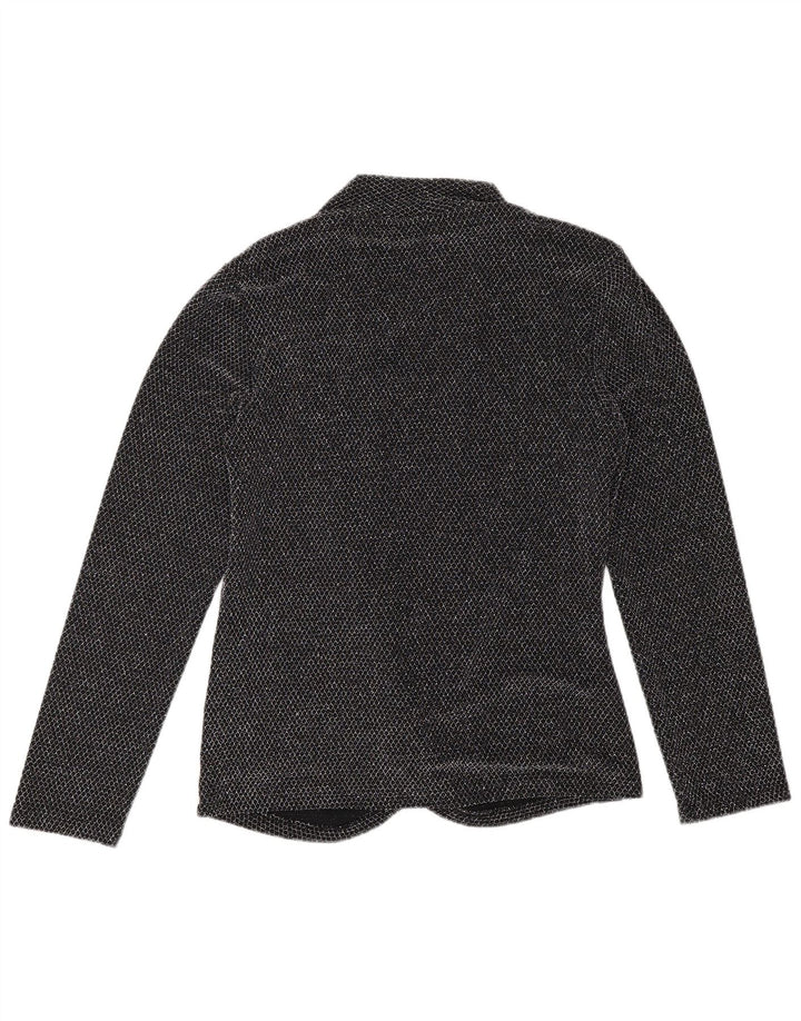 PACO BOUTIQUE Womens Knit Blazer Jacket UK 10 Small Black Nylon