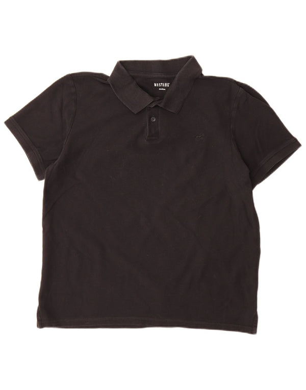 Mustang Mens Polo Shirt Medium Black Cotton