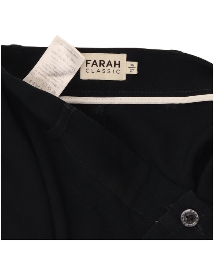 Farah Lige Chinobukser til mænd W36 L27 Marineblå polyester
