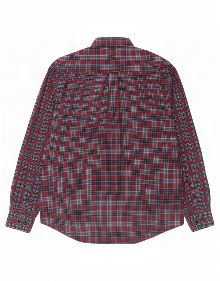 James Pringle Herre flannelskjorte Medium Bourgogne ternet polyester