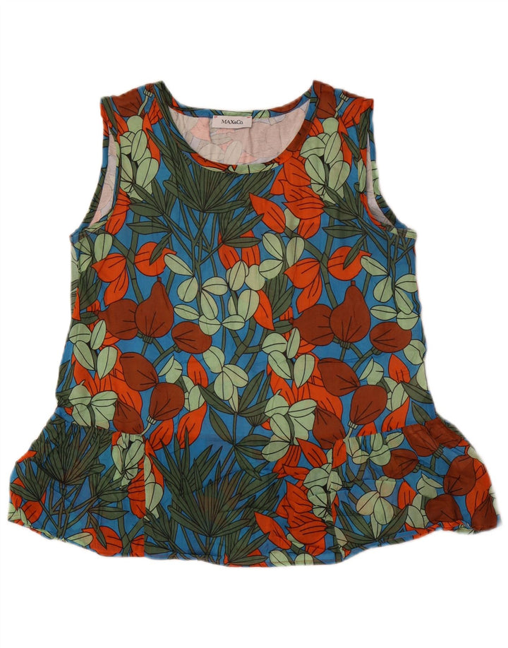 Max & Co. Dame ærmeløs bluse Top UK 10 Small Multicolored Floral