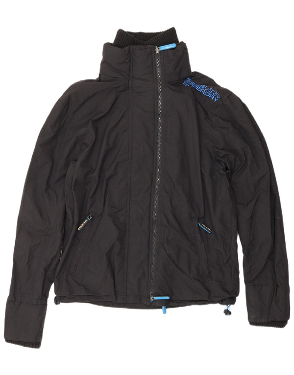 SUPERDRY Womens The Windcheater Windbreaker Jacket UK 14 Medium Black
