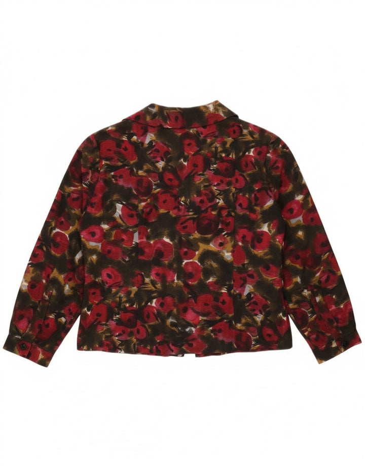 Vintage dameskjorte bluse UK 16 Stor flerfarvet blomster