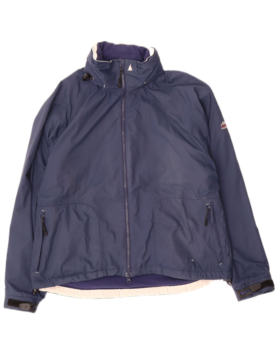 Musto Dame Grafisk Windbreaker Jacket UK 16 Large Navy Blue Polyurethane