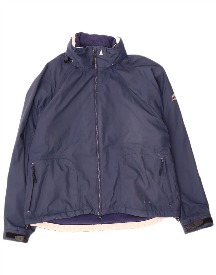 Musto Dame Grafisk Windbreaker Jacket UK 16 Large Navy Blue Polyurethane