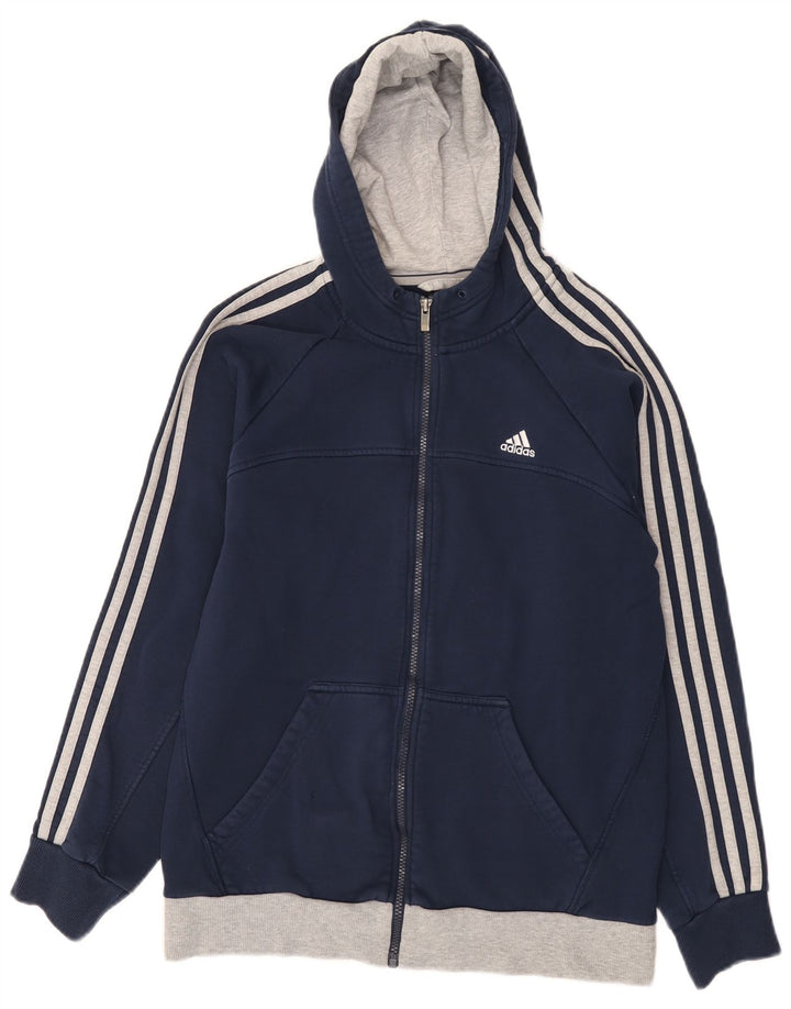 Adidas Hættetrøje med lynlås til mænd mellem marineblå bomuld