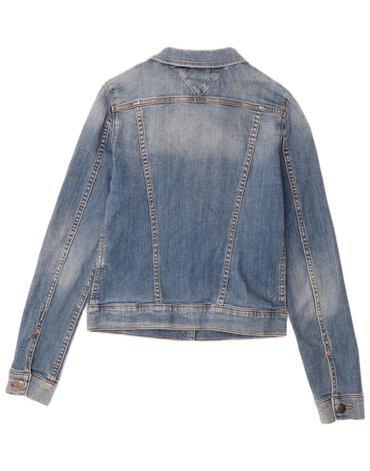 Tommy Hilfiger Dame Crop Denim Jacket US 4 Small Blue Cotton