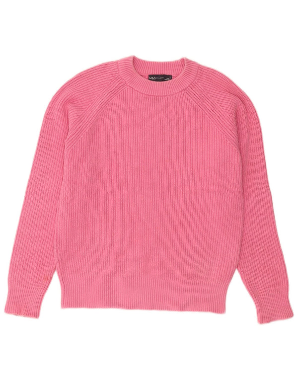 Marks & Spencer Dame sweater med rund hals DK 10 Small Pink Bomuld