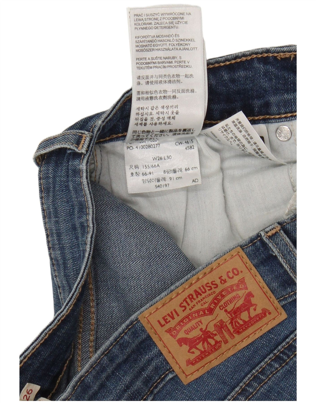Levi's Dame 712 Slim Jeans W26 L27 Blå Bomuld
