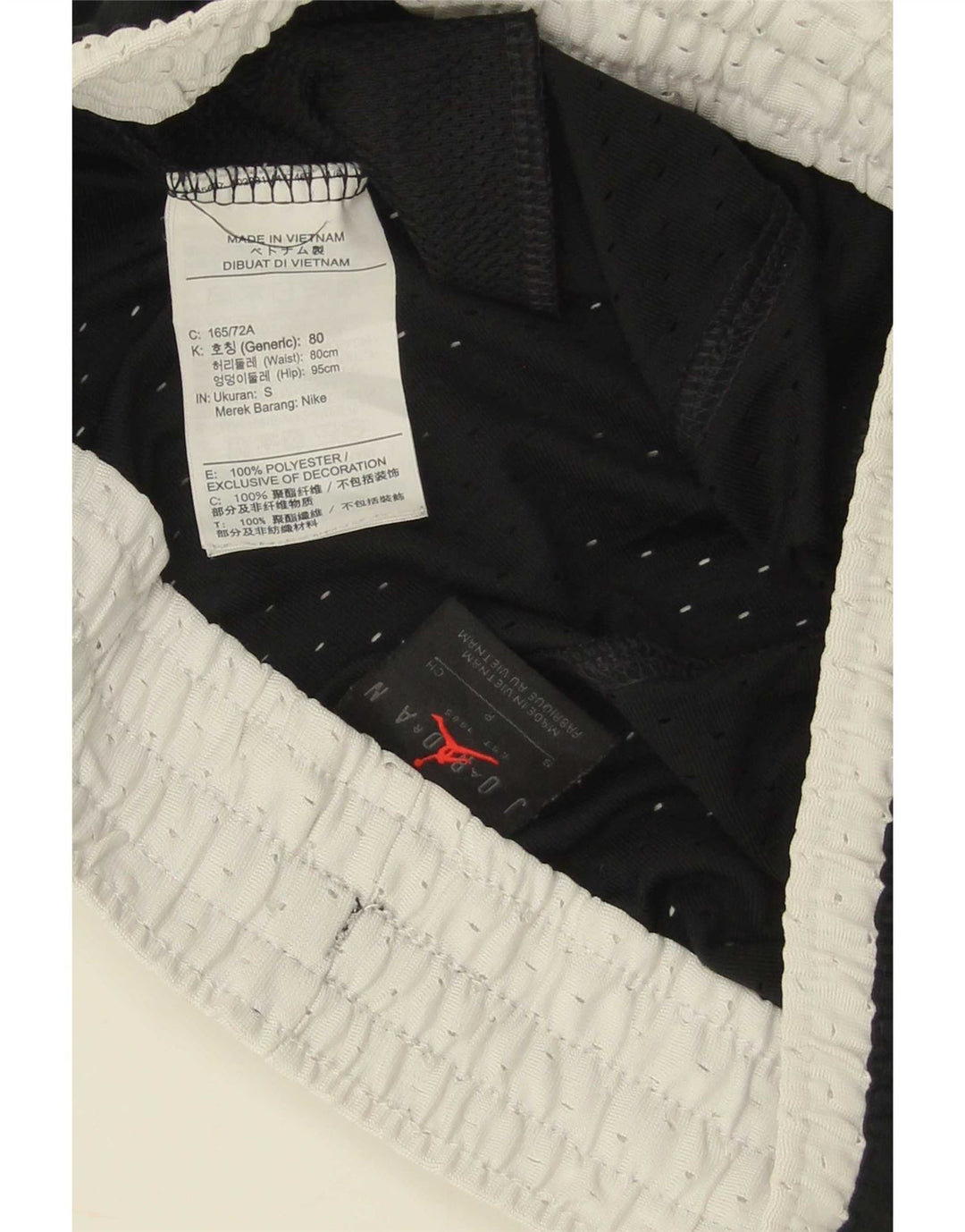 Jordan Herre Dri Fit grafiske sportsshorts Small Black Colourblock Polyester