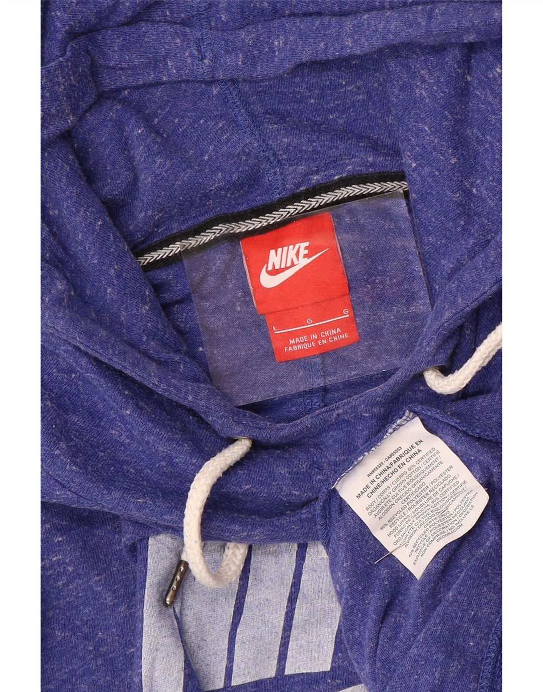 NIKE grafisk hættetrøjetrøje til kvinder UK 16 Stor lilla plettet polyester