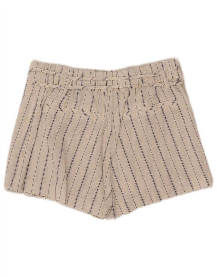 Zara Womens High Waist Hot Pants Small W26 Hvidstribet