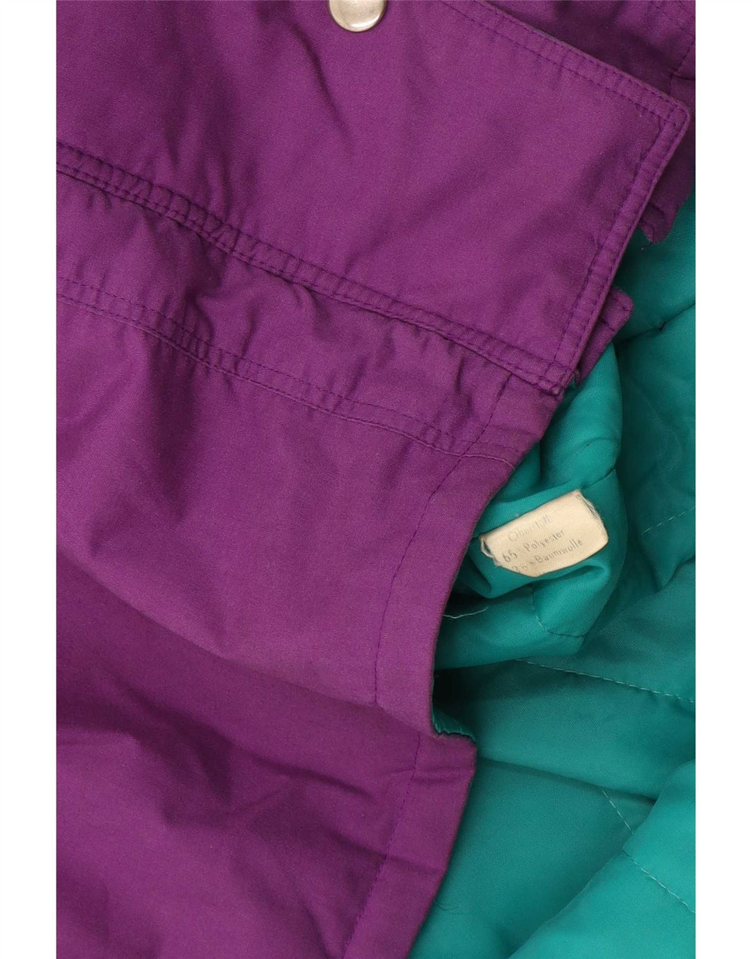 Vintage vindjakke til kvinder UK 18 XL Lilla Colourblock Polyester
