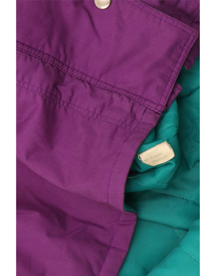 Vintage vindjakke til kvinder UK 18 XL Lilla Colourblock Polyester