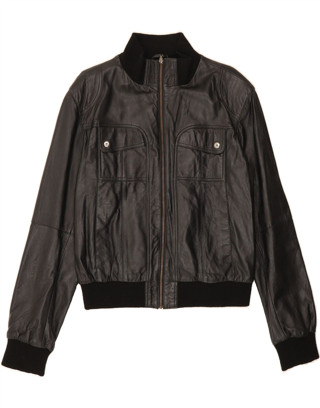 AVIATRIX Womens Leather Jacket UK 12 Medium Black Leather Vintage Aviatrix and Second-Hand Aviatrix from Messina Hembry 