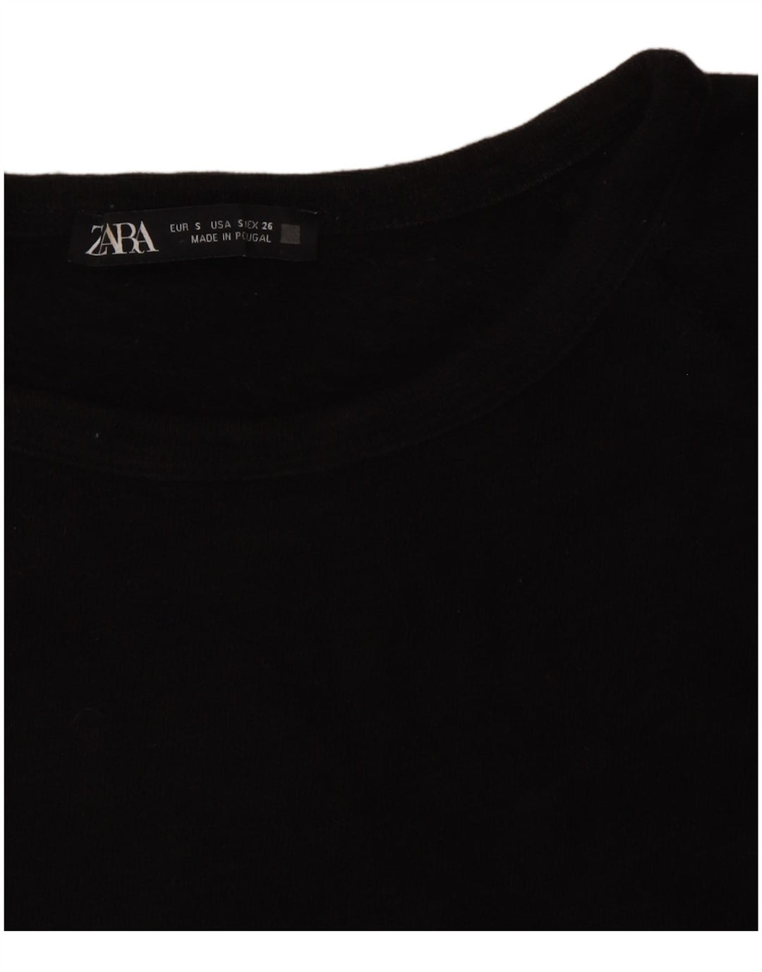 Zara Dame Top 3/4 ærme UK 10 Lille Sort
