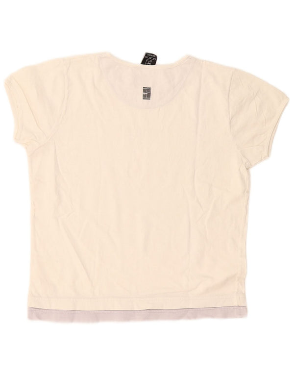 Nike Girls Tennis Grafisk T-Shirt Top 13-14 år XL Off White Colourblock