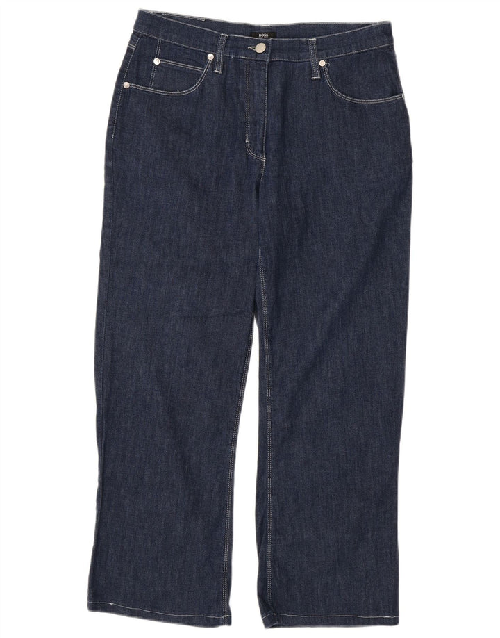 Hugo Boss lige jeans til kvinder W32 L26 marineblå bomuld