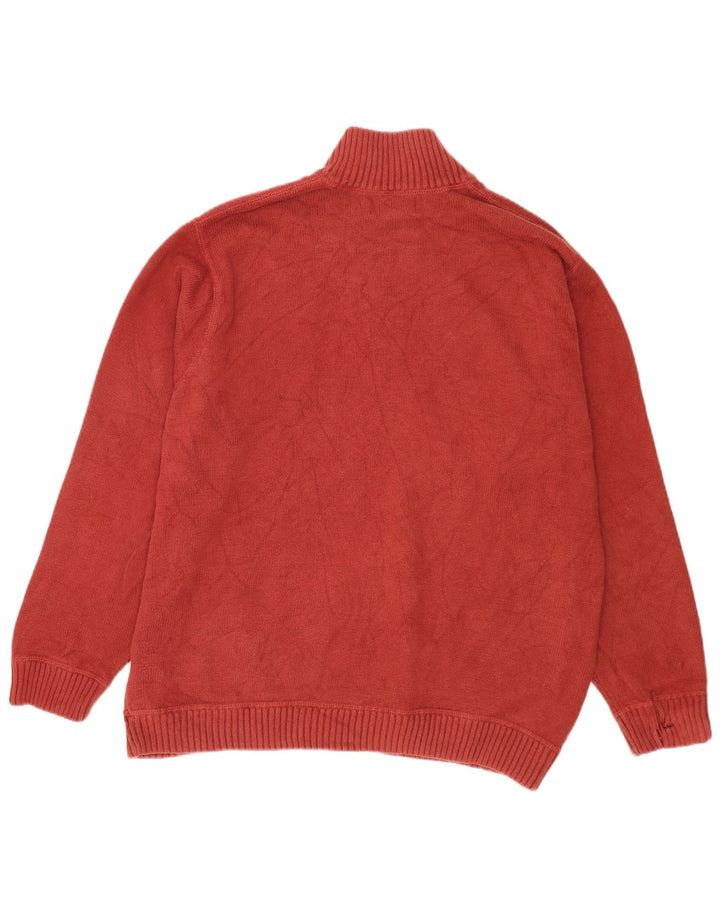 Eddie Bauer Herre lynlås-hals sweater 2XL rødbrun bomuld
