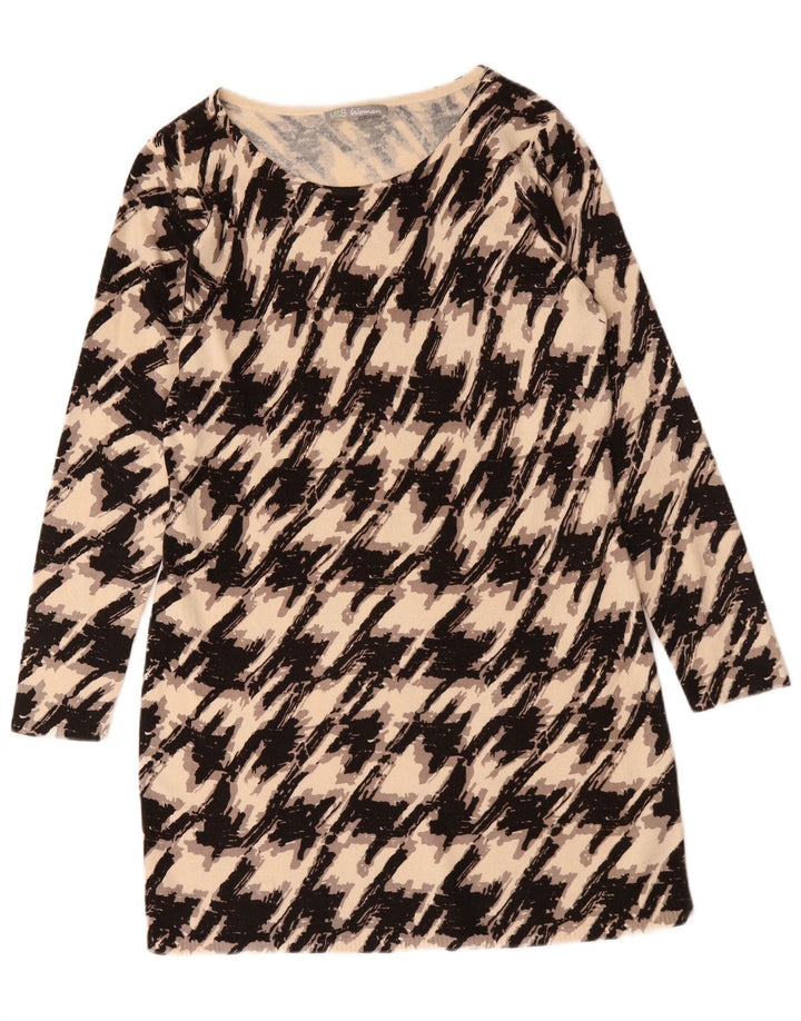 Marks & Spencer Dame Jumper Dress UK 16 Large Black Houndstooth