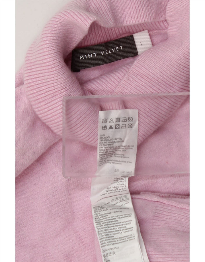 MINT FLØJEL Dame Oversized Turtle Neck Jumper Sweater UK 10 Small Pink