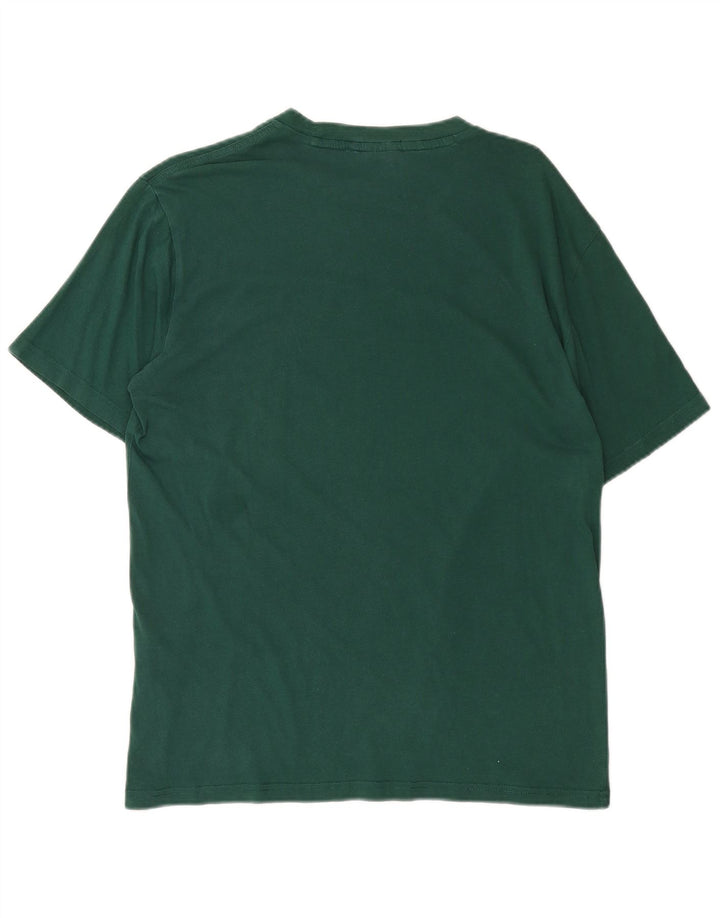 CHAMPION Mens Graphic T-Shirt Top Medium Green Cotton