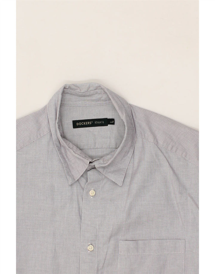 DOCKERS Mens Shirt Large Grey Cotton Vintage Dockers and Second-Hand Dockers from Messina Hembry 