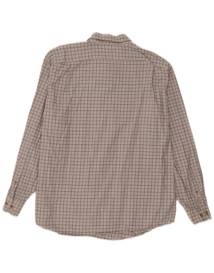 Eddie Bauer Herre Relaxed Fit skjorte XL hvid ternet bomuld