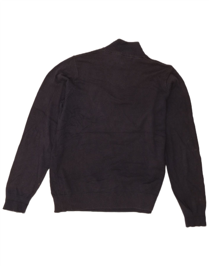 Marks & Spencer Herre sweater med lynlåshals mellem marineblå bomuld