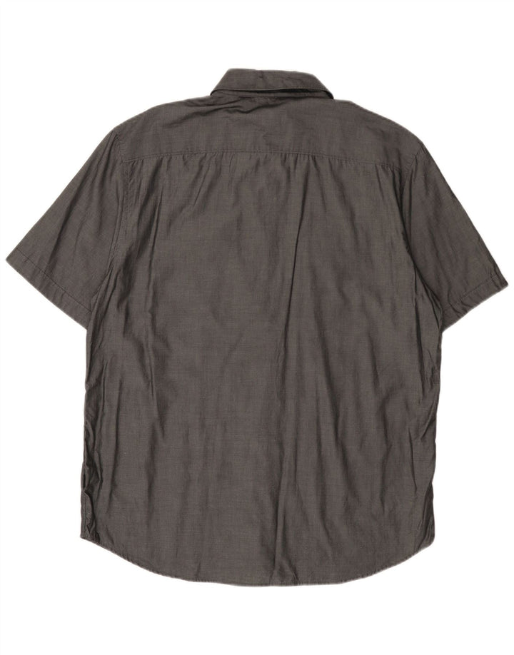 CALVIN KLEIN Kortærmet herreskjorte Stor grå bomuld