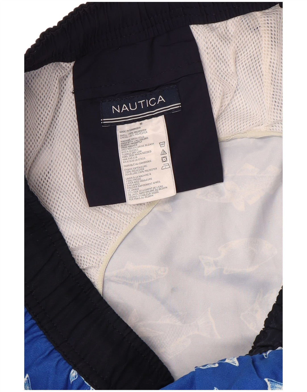 NAUTICA Badeshorts med abstrakt mønster til mænd mellemblå polyester