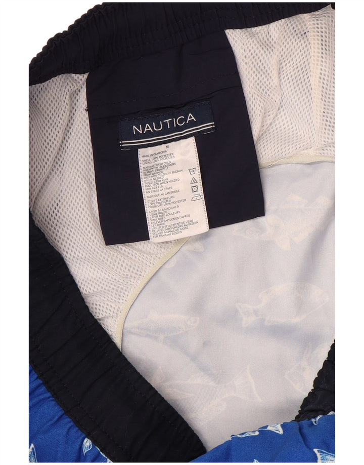 NAUTICA Badeshorts med abstrakt mønster til mænd mellemblå polyester