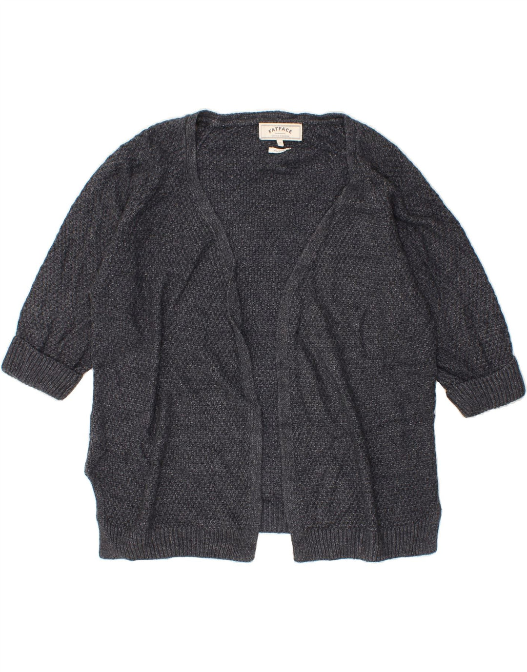 FAT FACE Womens Open Cardigan Sweater UK 12 Medium Navy Blue Viscose Vintage Fat Face and Second-Hand Fat Face from Messina Hembry 